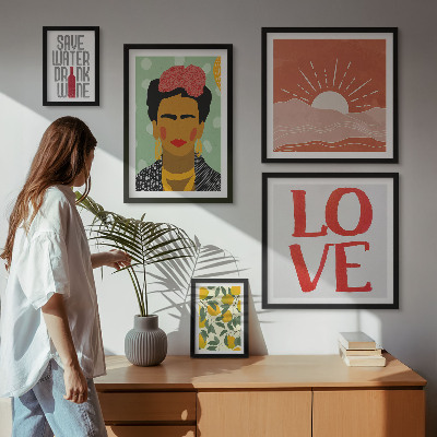 Gallery wall Boho-stijl bloemen vrouw