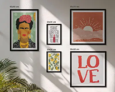 Gallery wall bloemen vrouw in boho-stijl set met artistieke prints