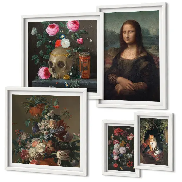 Vintage bloemenportretten wanddecoratie compositie