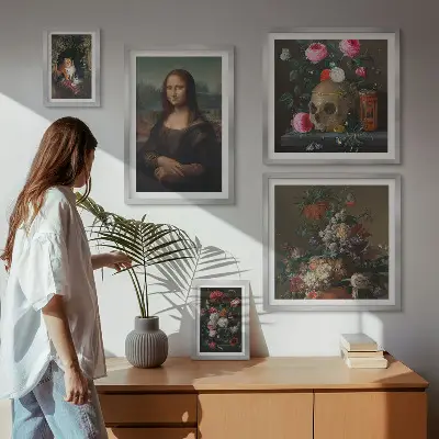 Vintage bloemenportretten wanddecoratie compositie