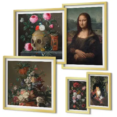 Vintage bloemenportretten wanddecoratie compositie