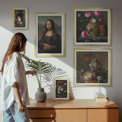Vintage bloemenportretten wanddecoratie compositie