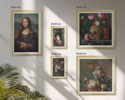 Vintage bloemenportretten wanddecoratie compositie