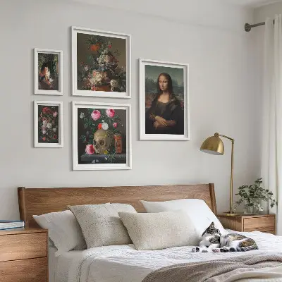 Vintage bloemenportretten wanddecoratie compositie