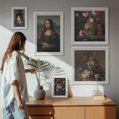 Vintage bloemenportretten wanddecoratie compositie
