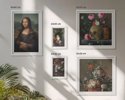 Vintage bloemenportretten wanddecoratie compositie