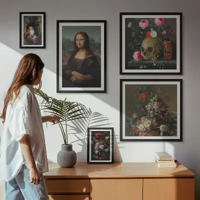 Vintage bloemenportretten wanddecoratie compositie