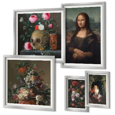 Vintage bloemenportretten wanddecoratie compositie