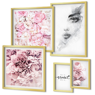 Gallery wall Bloemenportret over thuis