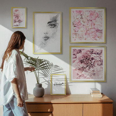 Gallery wall Bloemenportret over thuis