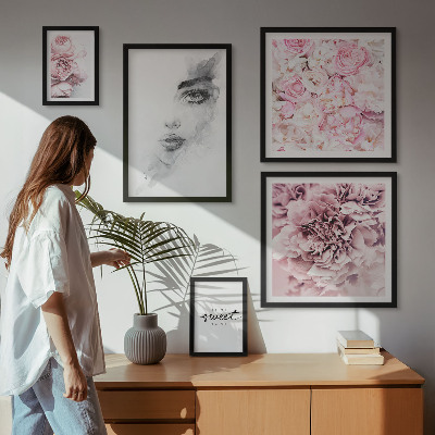 Gallery wall Bloemenportret over thuis