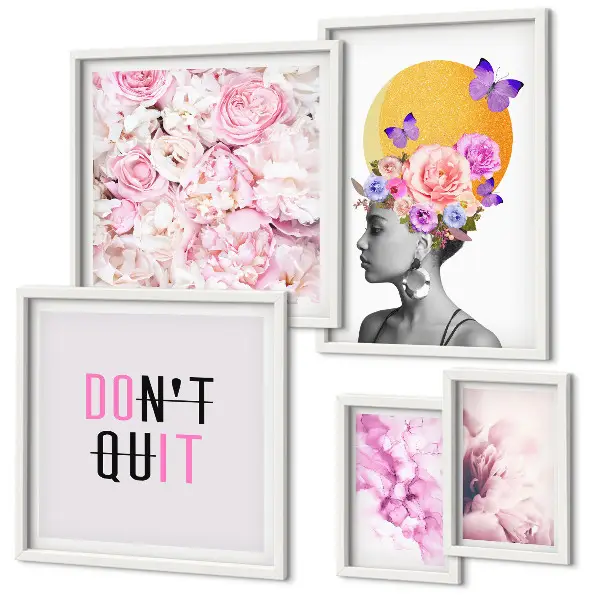 Gallery wall Bloemmotieven met een vrouw