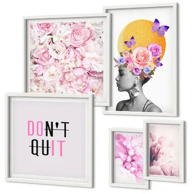 Gallery wall Bloemmotieven met een vrouw