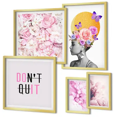 Gallery wall Bloemmotieven met een vrouw