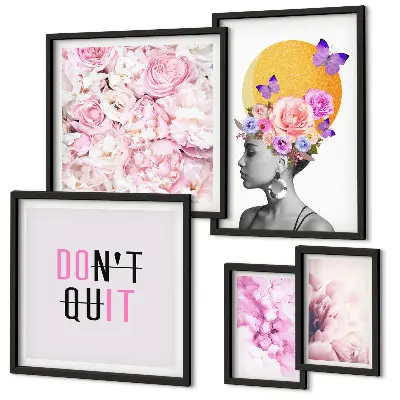 Gallery wall Bloemmotieven met een vrouw