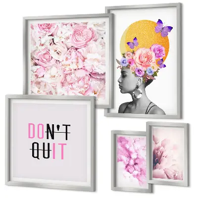 Gallery wall Bloemmotieven met een vrouw