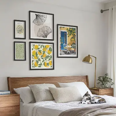 Moderne schilderijen set met stijlvolle plantmotieven