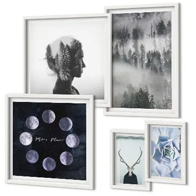 Wanddecoratie met bosmotieven compositie van natuurlijke bosruimtes