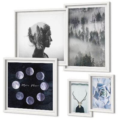 Wanddecoratie compositie Motieven van natuurlijke bosruimtes