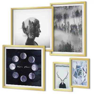 Wanddecoratie met bosmotieven compositie van natuurlijke bosruimtes