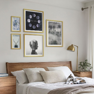Wanddecoratie compositie Motieven van natuurlijke bosruimtes