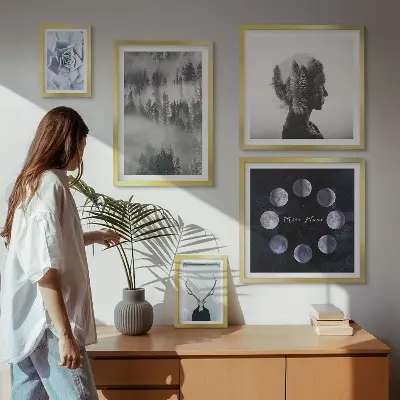 Wanddecoratie met bosmotieven compositie van natuurlijke bosruimtes