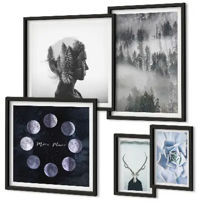 Wanddecoratie met bosmotieven compositie van natuurlijke bosruimtes