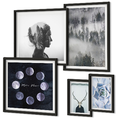 Wanddecoratie compositie Motieven van natuurlijke bosruimtes