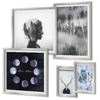 Wanddecoratie compositie Motieven van natuurlijke bosruimtes