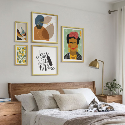 Moderne schilderijen set Abstracte portretten in boho-stijl