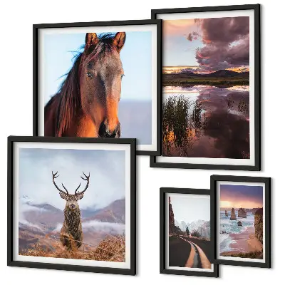 Wanddecoratie compositie De natuurlijke schoonheid van de landschappen