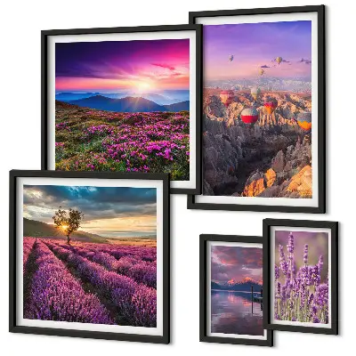 Gallery wall Lavendelballonlandschap