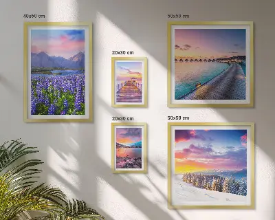 Wanddecoratie compositie met landschappen, natuur, bergen en uitzichten