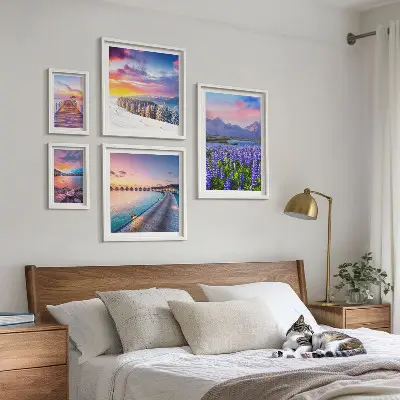 Wanddecoratie compositie met landschappen, natuur, bergen en uitzichten
