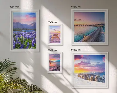 Wanddecoratie compositie met landschappen, natuur, bergen en uitzichten