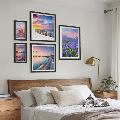 Wanddecoratie compositie met landschappen, natuur, bergen en uitzichten