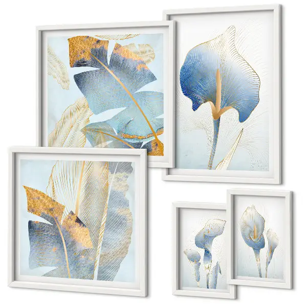 Gallery wall stijlvolle bloemen met delicate natuurdetails