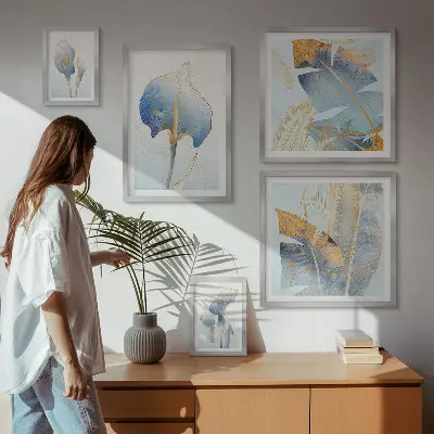 Gallery wall stijlvolle bloemen met delicate natuurdetails