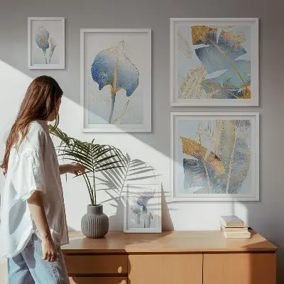 Gallery wall stijlvolle bloemen met delicate natuurdetails
