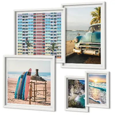 Wanddecoratie compositie Stijlvolle strandlandschappen