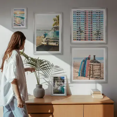 Wanddecoratie compositie Stijlvolle strandlandschappen