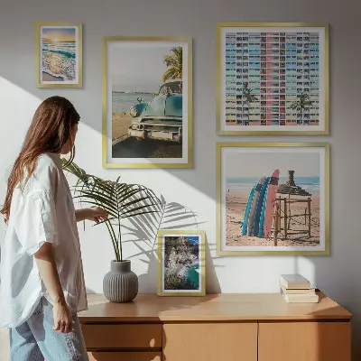 Wanddecoratie compositie Stijlvolle strandlandschappen