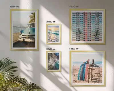 Wanddecoratie compositie Stijlvolle strandlandschappen