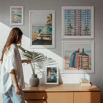 Wanddecoratie compositie Stijlvolle strandlandschappen