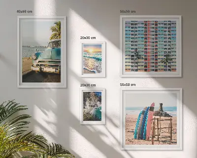Wanddecoratie compositie Stijlvolle strandlandschappen