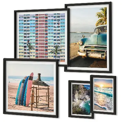 Wanddecoratie compositie Stijlvolle strandlandschappen