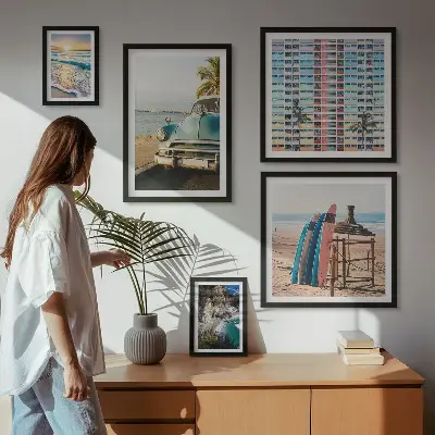 Wanddecoratie compositie Stijlvolle strandlandschappen