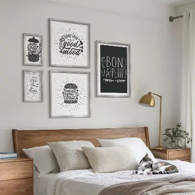 Moderne schilderijen set met thema keukeninspiratie koken