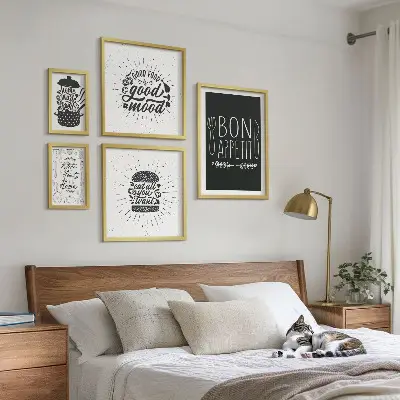 Moderne schilderijen set met thema keukeninspiratie koken