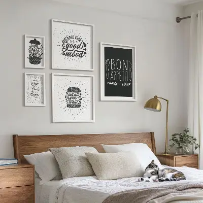 Moderne schilderijen set met thema keukeninspiratie koken